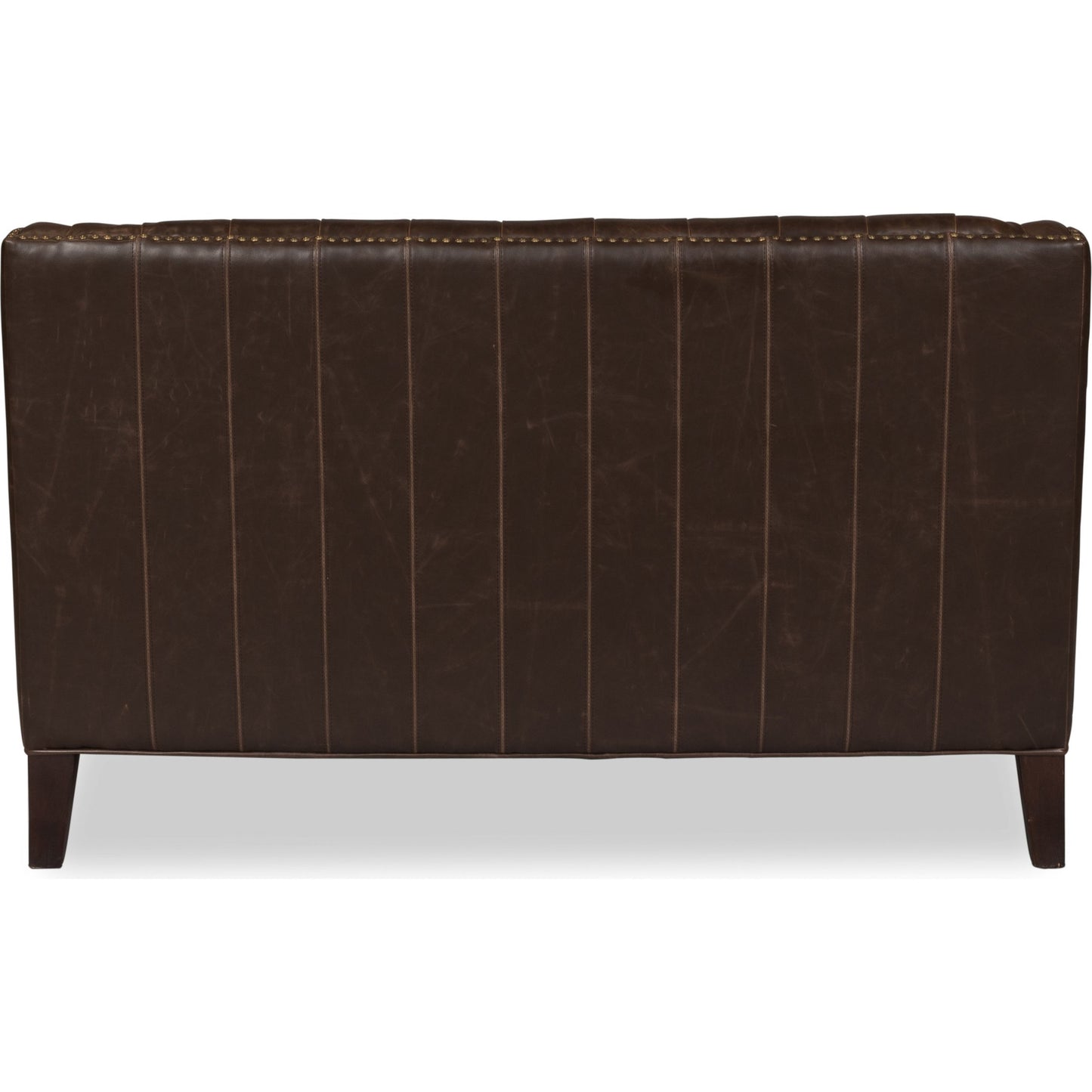 005 O-SARRIED-LTD-28927 | Additional Silo | Brooks Sofa by Sarreid Ltd. in brown and chocolate faux leather. Made from birch, leather in a traditional style.