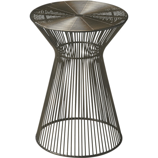 Greeley Wire Accent Table by Butler Specialty Company in bronze and metalworks. Made from iron in a modern style.