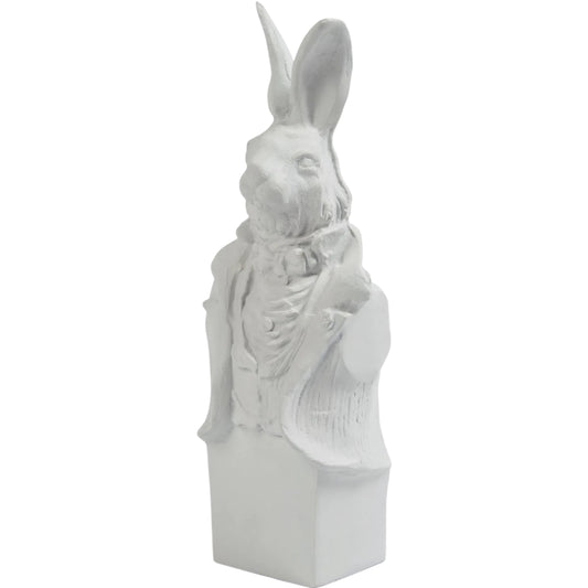 Rabbit in Tux by Global Views in matte white. Made from cast aluminum in a modern style.