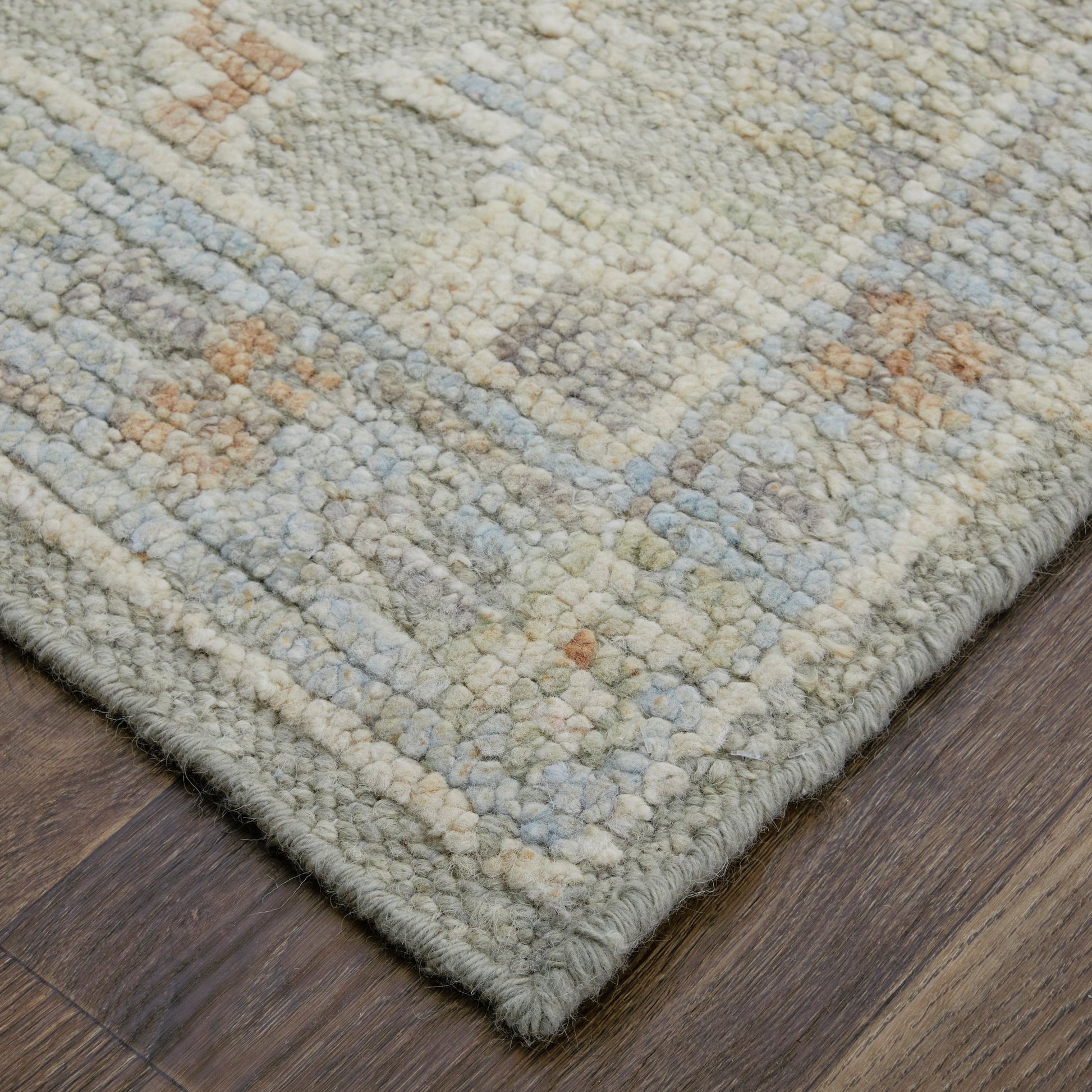 Grafton Traditional Ikat Rug - 69FNF by Feizy in gray, green, blue. Made from wool in a unique style.