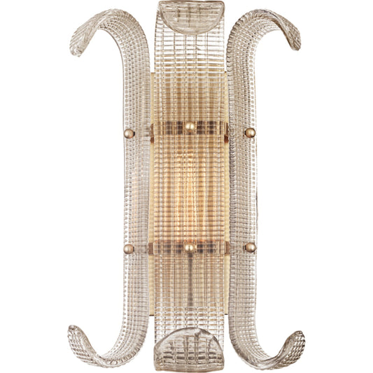 Brasher Wall Sconce by Hudson Valley in aged brass. Made from brass in a transitional style.