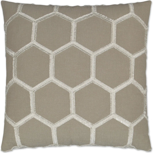 Hex Pillow by DV Kap Home in taupe. Made from 100% polyester in a unique style.