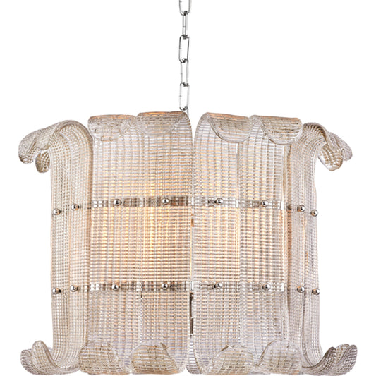 Brasher Chandelier by Hudson Valley. Made from brass in a transitional style.