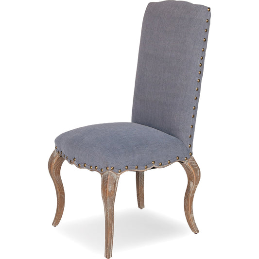 Thorne Side Chair by Sarreid Ltd.. Made from oak, linen in a cottage & farmhouse style.