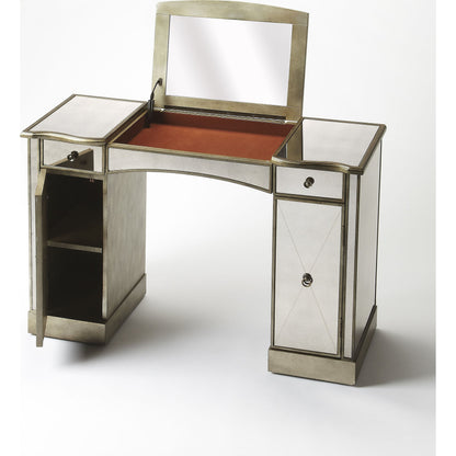 Celeste Mirrored Vanity by Butler Specialty Company in silver and mirror. Made from wood, wood products, mirror in a transitional style.