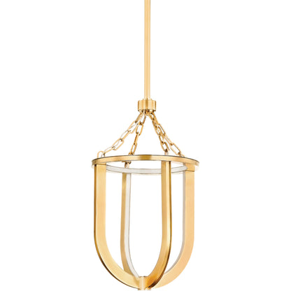 Tournu Lantern by Hudson Valley in aged brass. Made from acrylic in a modern style.