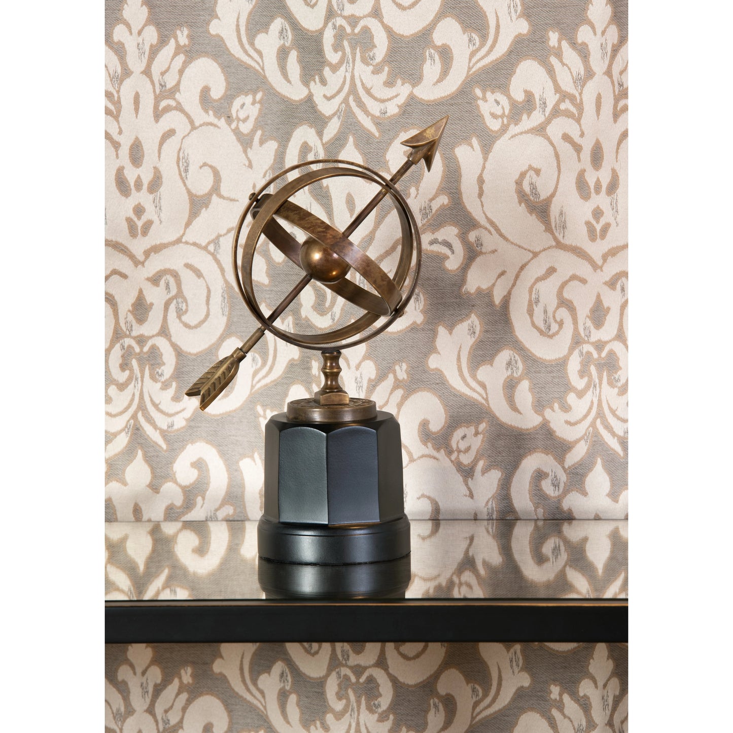 002 SR-384721 | Lifestyle | Armillary by Wildwood in antique patina, natural black. Made from brass in a traditional style.