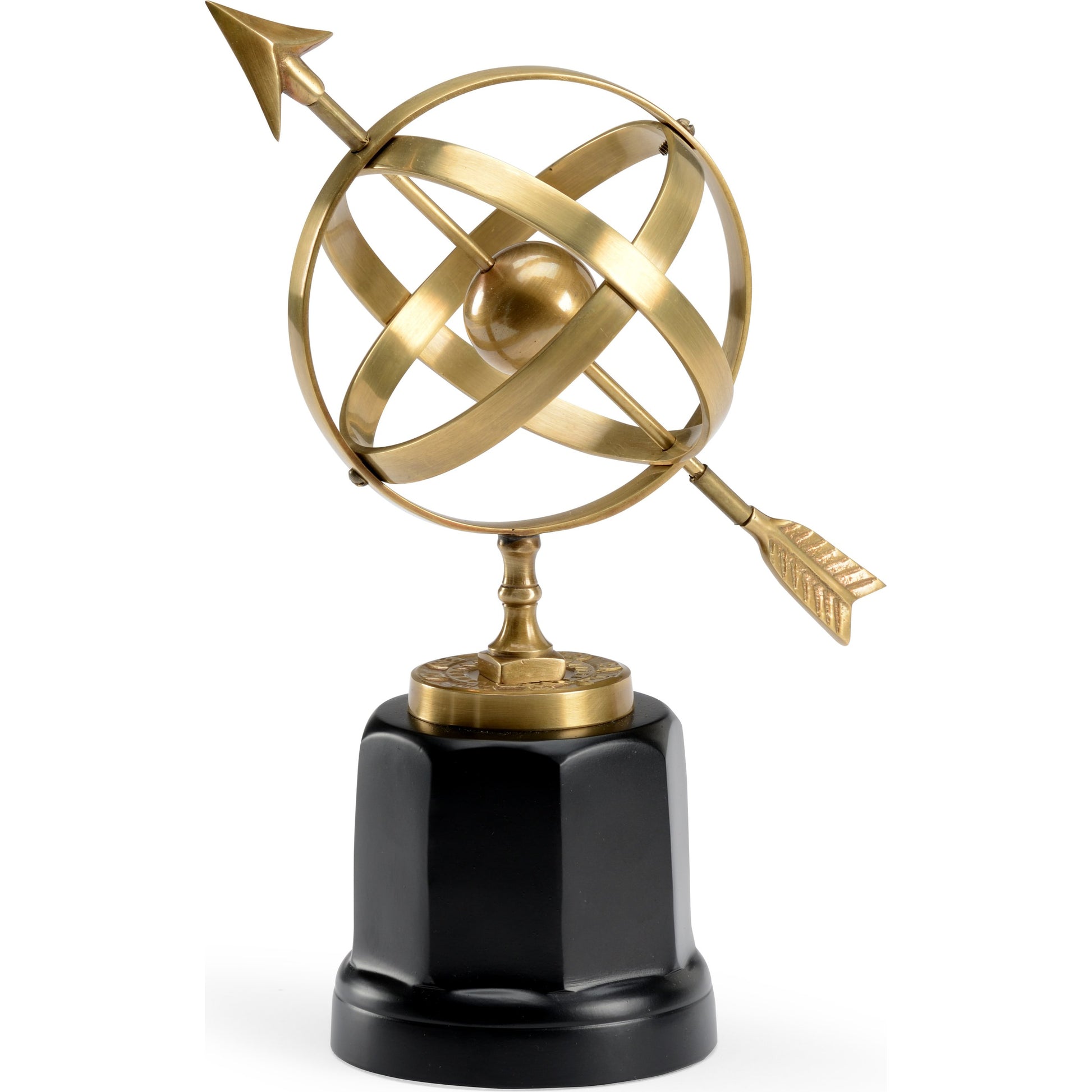 Armillary by Wildwood in antique patina, natural black. Made from brass in a traditional style.
