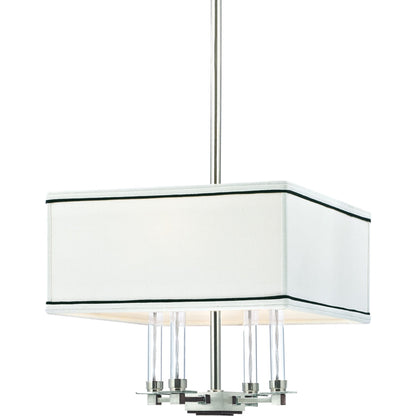 Collins Chandelier by Hudson Valley in polished nickel. Made from steel in a transitional style.
