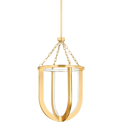 Tournu Lantern by Hudson Valley in aged brass. Made from acrylic in a modern style.