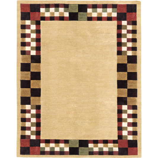 Keystone Color Block Rug - 7171F by Feizy in gold, black. Made from wool, viscose in a unique style.