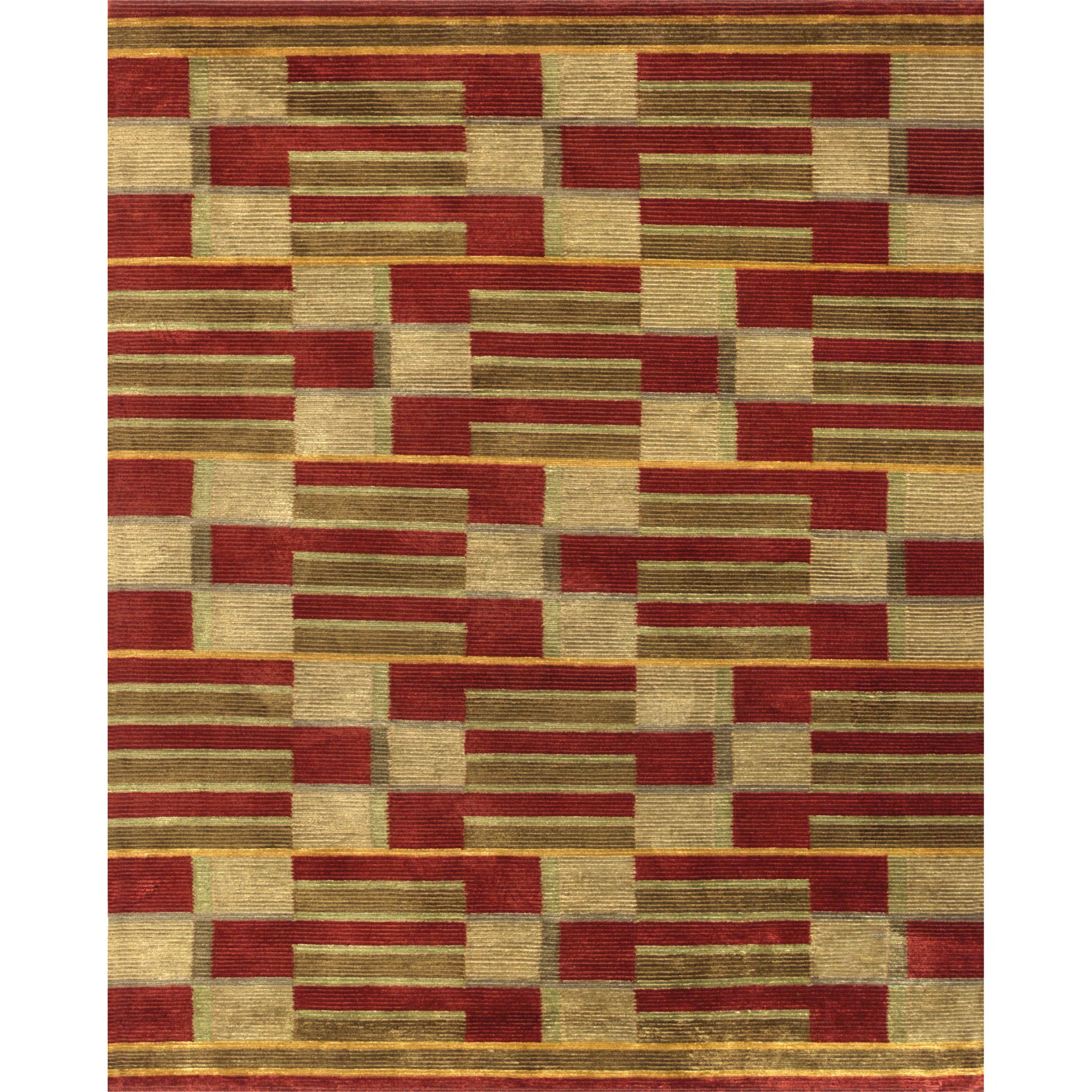 Keystone - 7174F by Feizy in red, gold. Made from wool, viscose in a unique style.