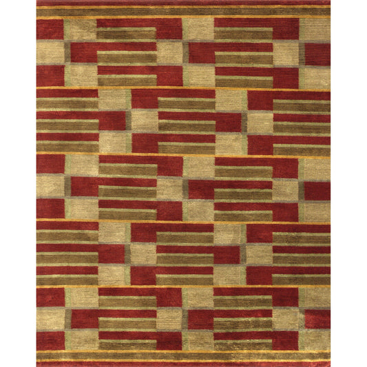 Keystone - 7174F by Feizy in red, gold. Made from wool, viscose in a unique style.