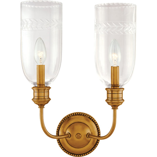 Lafayette Wall Sconce by Hudson Valley. Made from brass in a traditional style.