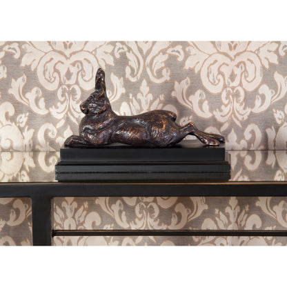 Rabbit by Wildwood in antique bronze patina. Made from alloy in a rustic style.