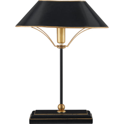 Daphne Table Lamp by Currey and Company. Made from iron, brass, engineered wood in a modern style.