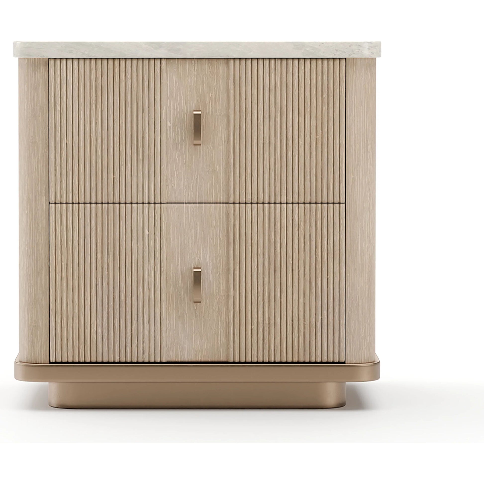 Rhythm Small Nightstand by Caracole. Made from stone in a modern style.