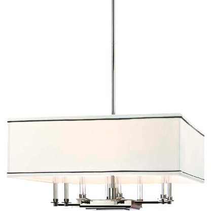 Collins Chandelier by Hudson Valley in polished nickel. Made from steel in a transitional style.
