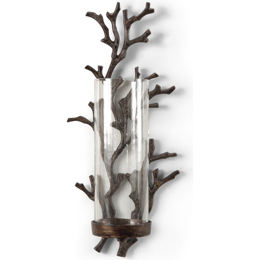 Coral Sconce by Wildwood in brown. Made from cast alloy in a coastal style.