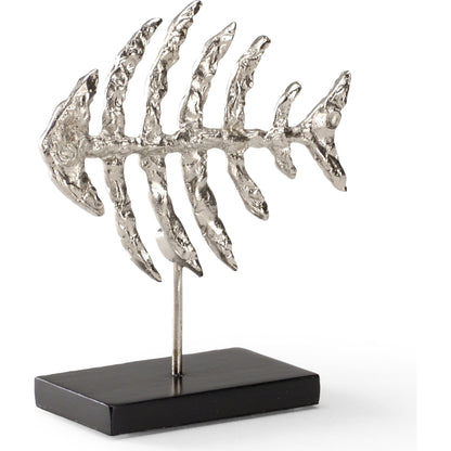 Fish Skeleton by Wildwood in patinated, black. Made from cast aluminum in a coastal style.