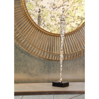 Sculptured Figure by Wildwood in semi-polished. Made from cast alloy in a eclectic & global style.