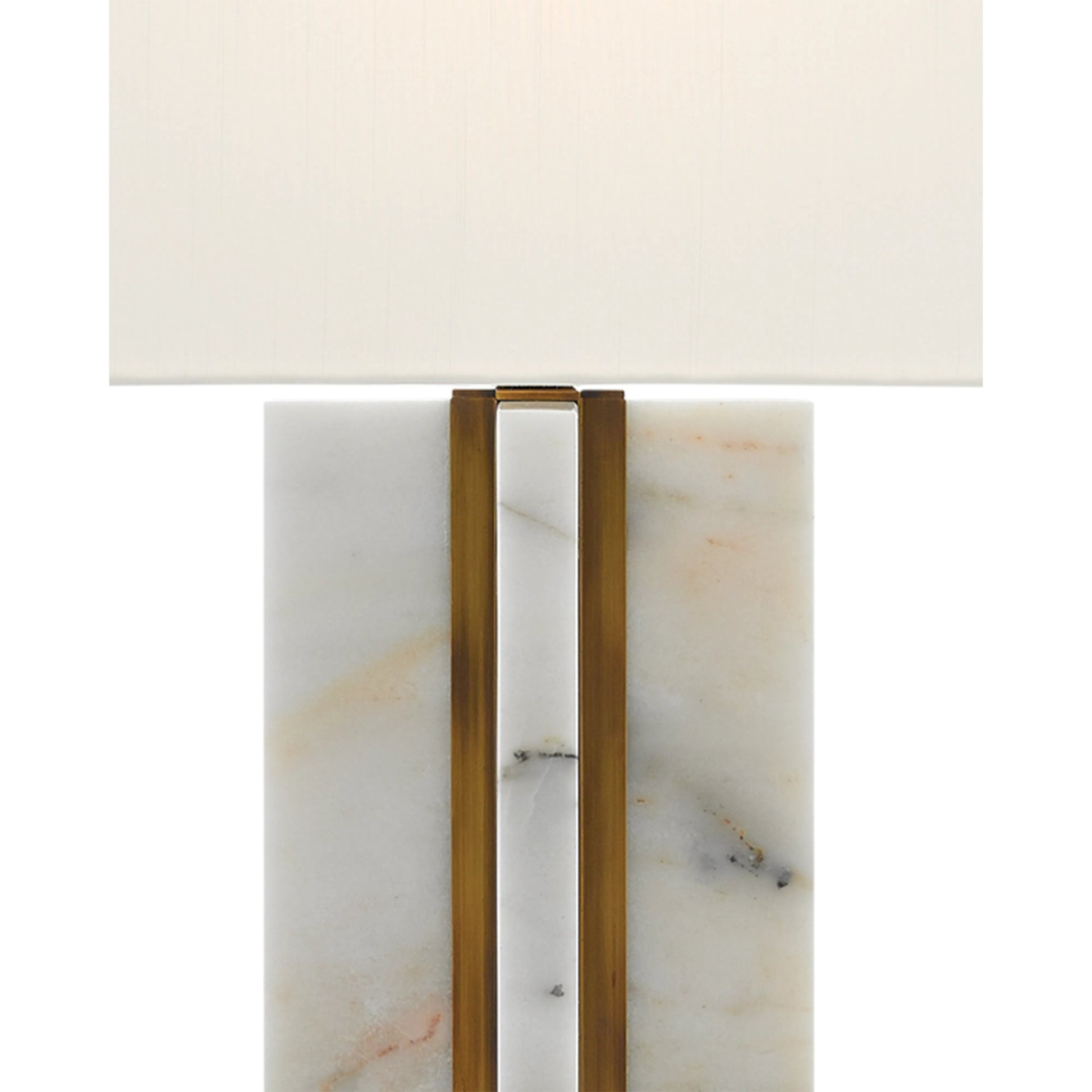 Khalil Table Lamp by Currey and Company in marble, antique brass. Made from marble, metal in a modern style.