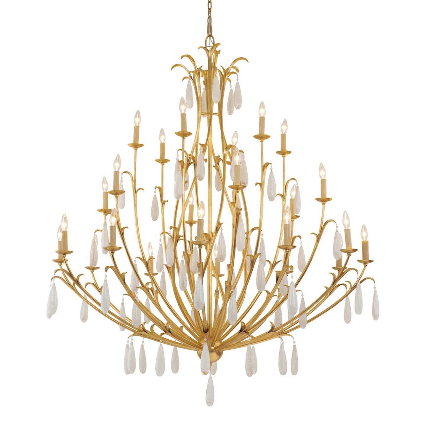 001 SI-2328238 | Additional Silo | Prosecco 24-Light Chandelier by Corbett in gold leaf. Made from hand crafted iron in a traditional style.