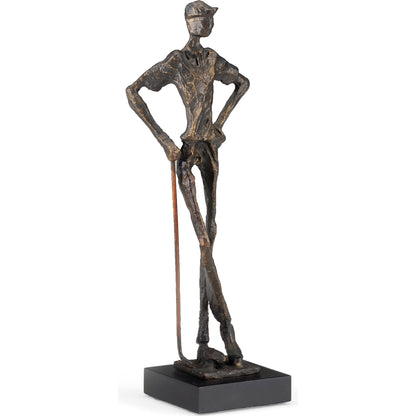 Musing Golfer by Wildwood in old bronze. Made from metal in a eclectic & global style.