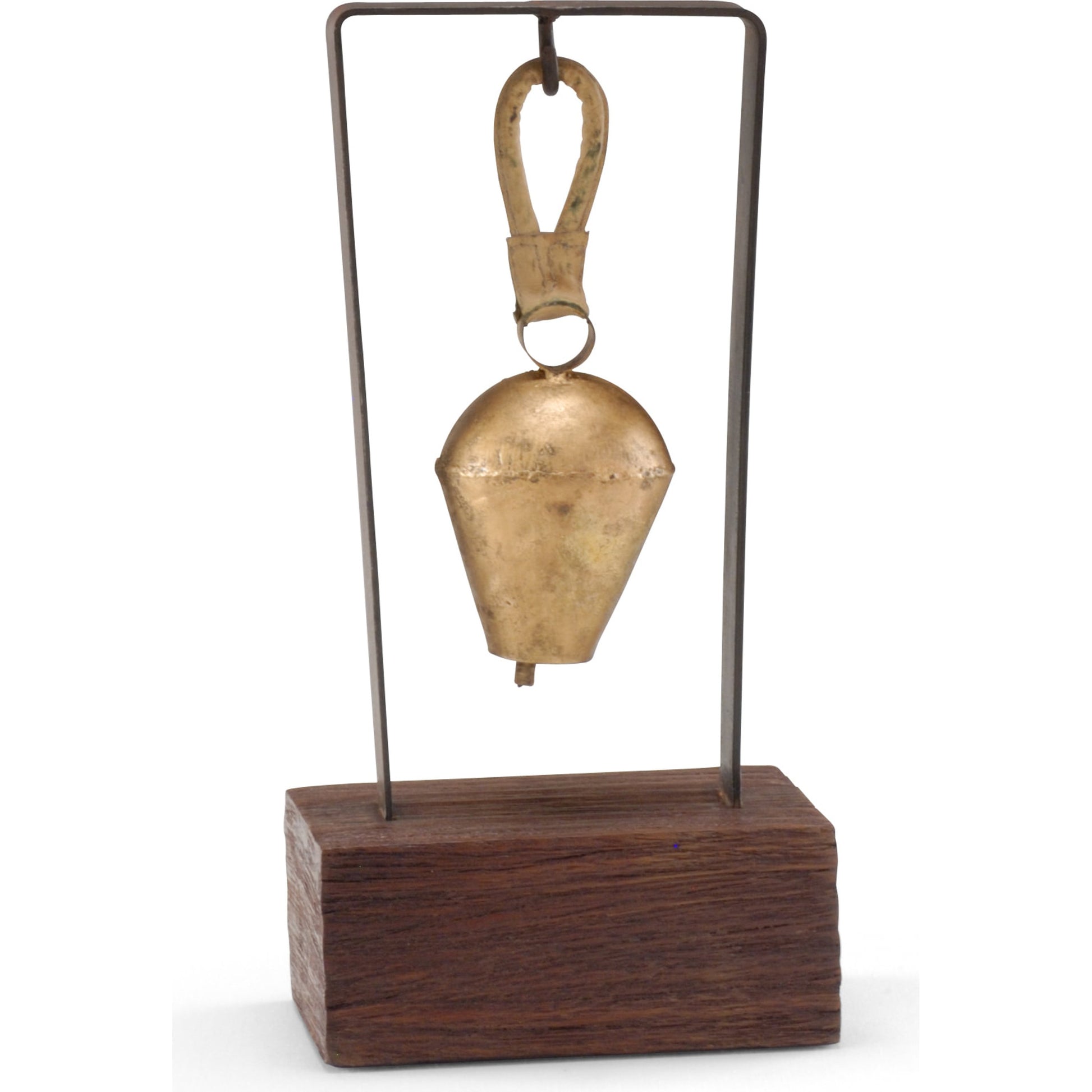 Bells II by Wildwood in wood, iron suspension. Made from brass bell with patina, wood, iron in a eclectic & global style.