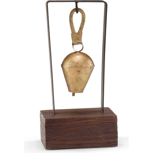 Bells II by Wildwood in gold, brown. Made from brass bell with patina, wood, iron in a eclectic & global style.
