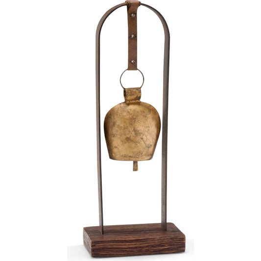 Bells III by Wildwood in gold, brown. Made from brass bell with patina, wood, iron in a eclectic & global style.