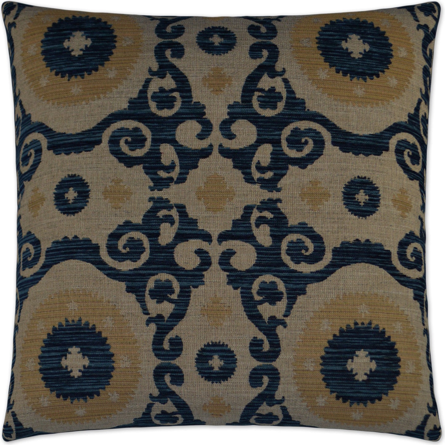 001 SR-739983 | Primary Silo | Utah by DV Kap Home in navy, taupe, tan, sapphire. Made from 46% acrylic, 38.5% polyester, 12% viscose, 3.5% linen in a traditional style.
