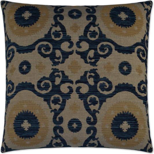 Utah by DV Kap Home in navy, taupe, tan, sapphire. Made from 46% acrylic, 38.5% polyester, 12% viscose, 3.5% linen in a traditional style.