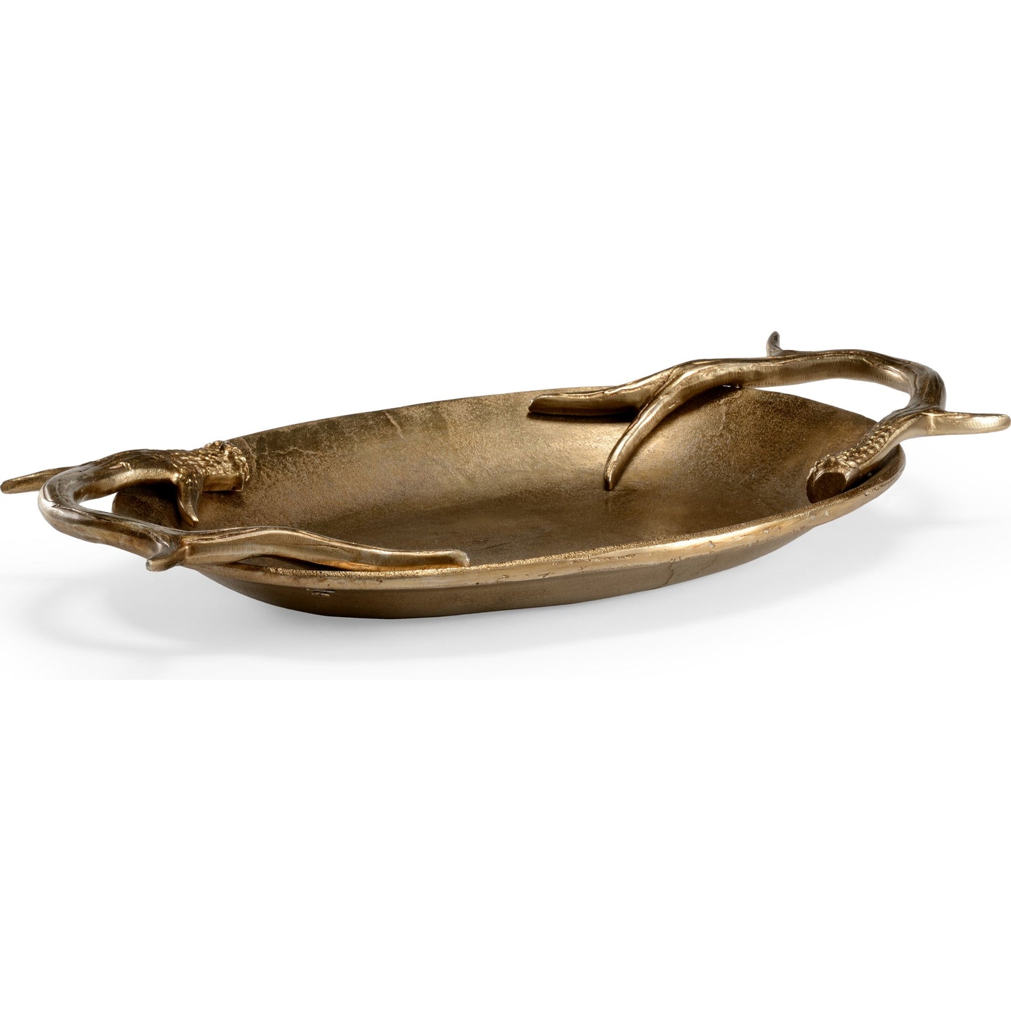 001 SR-385223 | Primary Silo | Diana Oval Tray by Wildwood in antique brass. Made from cast aluminum in a modern style.