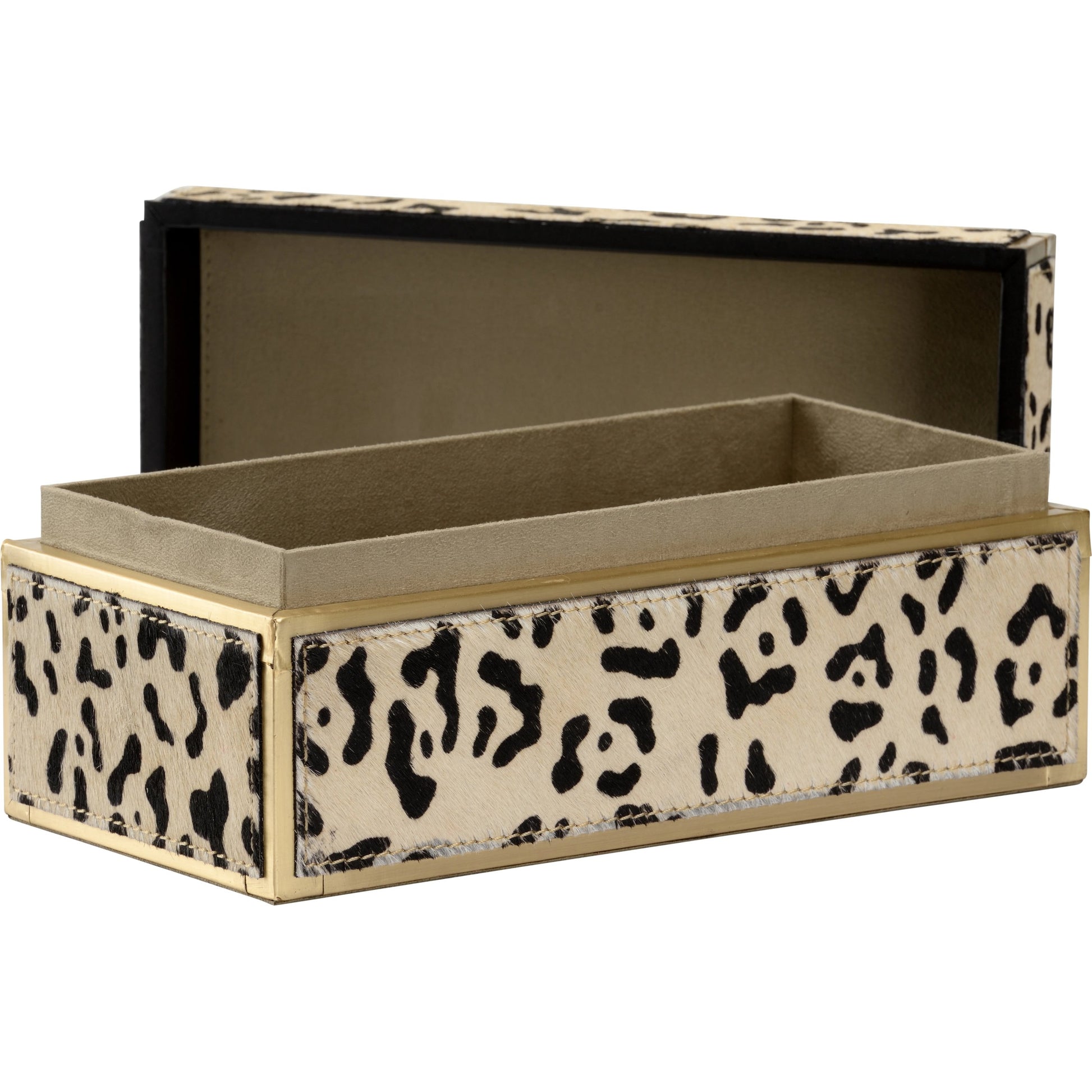 Boxed In by Wildwood. Made from hair on hide, metal in a modern style.