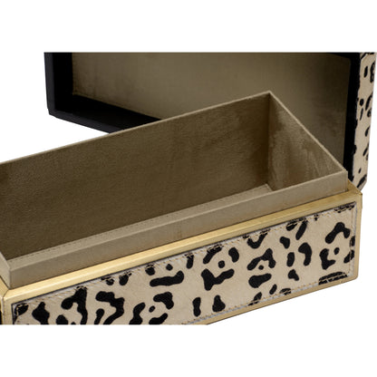 Boxed In by Wildwood. Made from hair on hide, metal in a modern style.