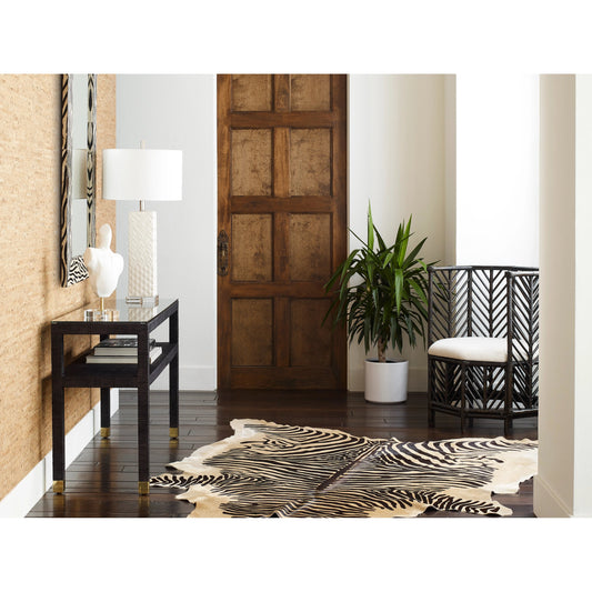 Socialite Console Table by Wildwood. Made from wood/saguran/glass in a modern style.