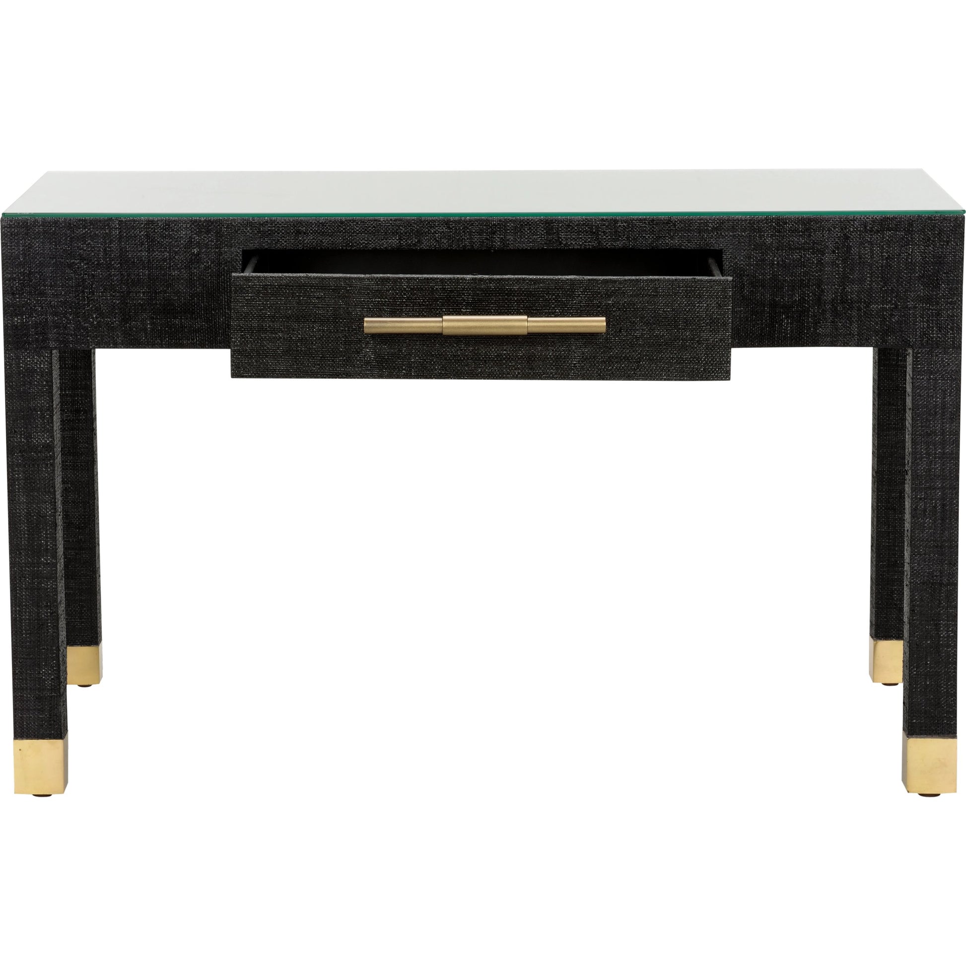 Console Table by Wildwood in natural, clear. Made from wood/saguran/glass in a modern style.