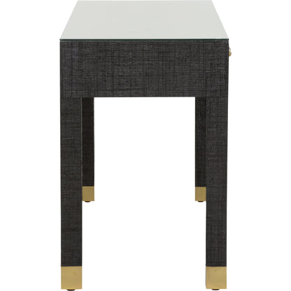 Console Table by Wildwood in natural, clear. Made from wood/saguran/glass in a modern style.