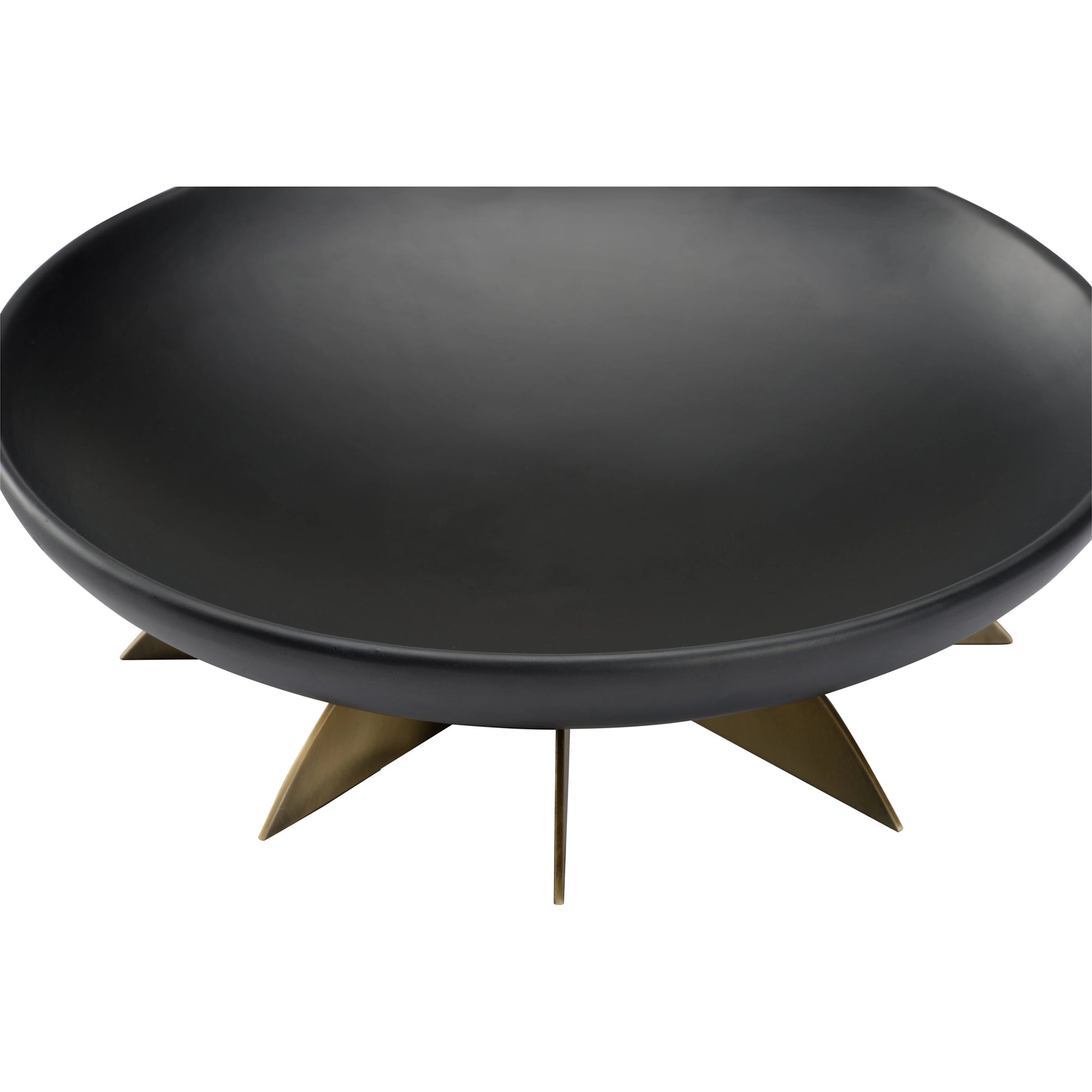 Tilling Bowl by Wildwood in matte black, brass. Made from ceramic, metal in a modern style.