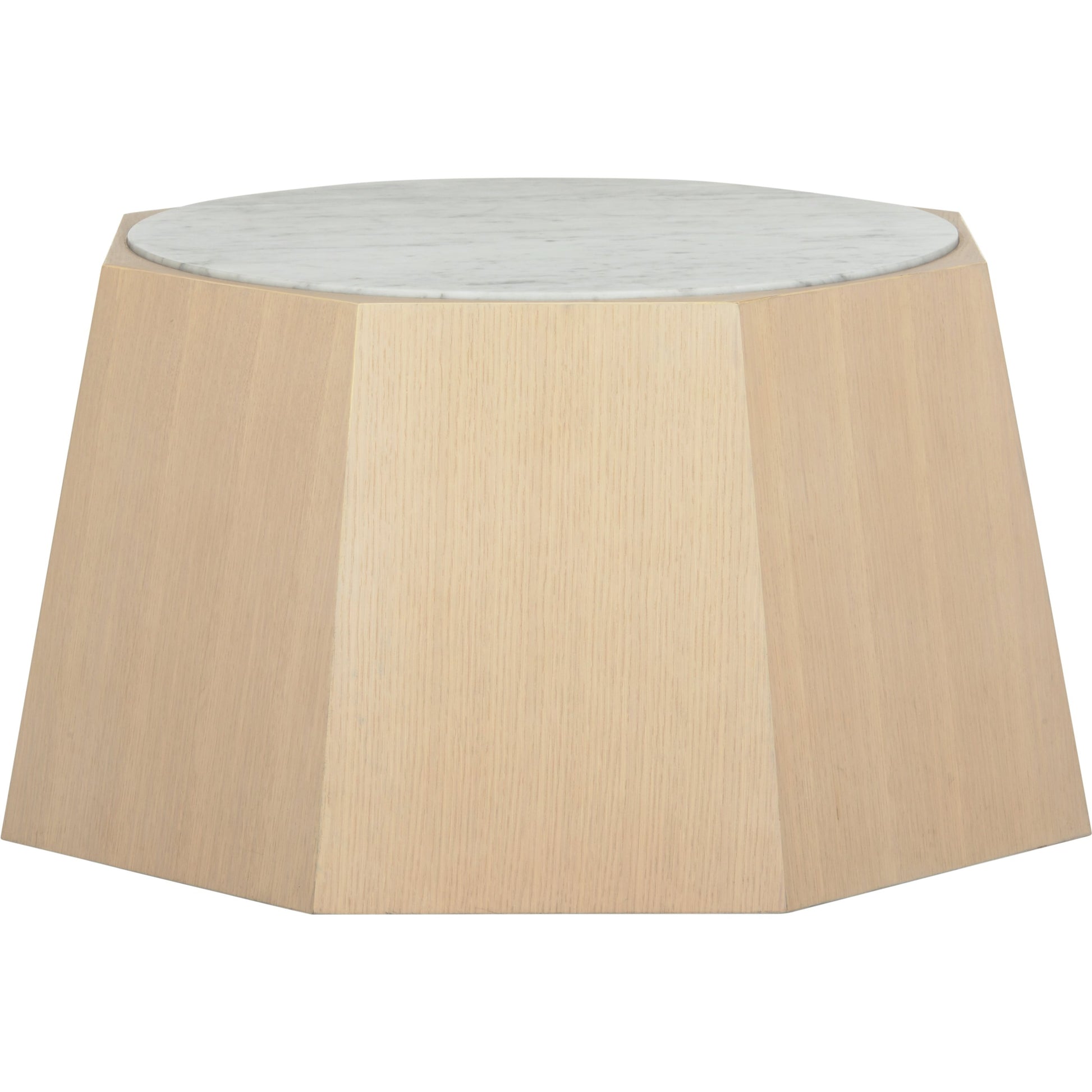 Laurence Coffee Table by Wildwood in rift cut white oak, natural white. Made from oak, marble in a modern style.