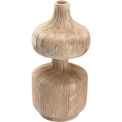 Marley Vase by Wildwood in matte beige glaze. Made from unique in a transitional style.
