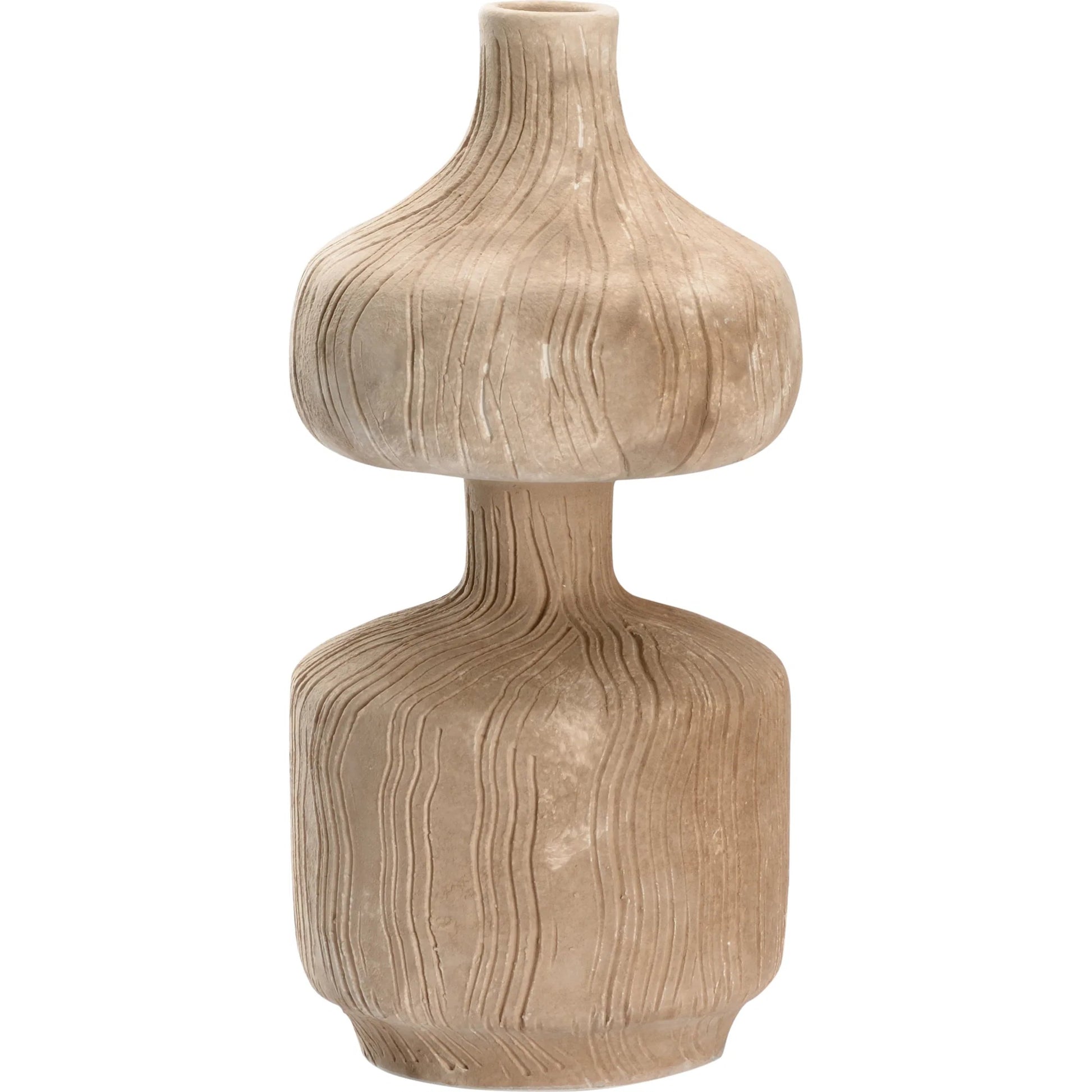 Marley Vase by Wildwood in matte beige glaze. Made from unique in a transitional style.