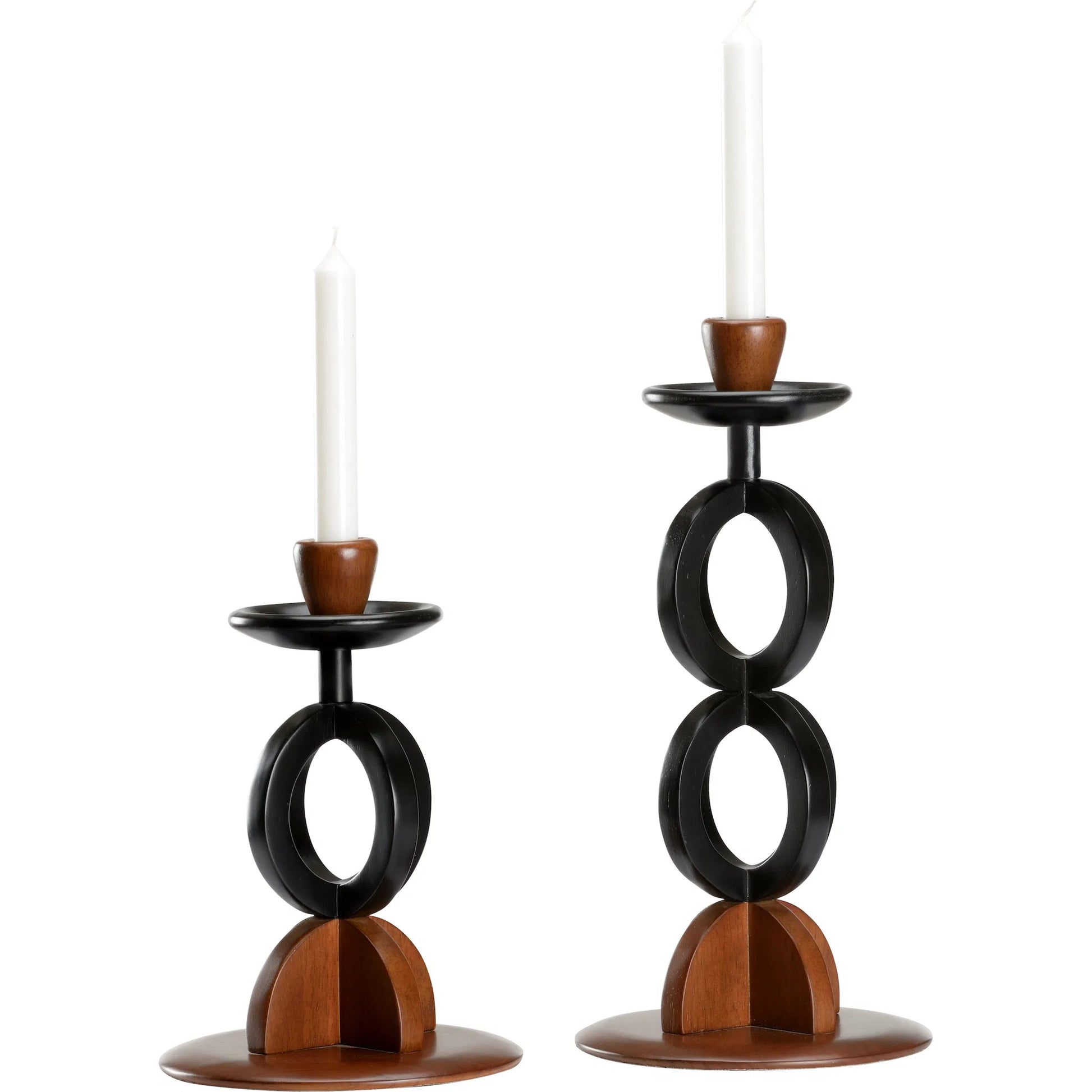 Kate Candlesticks (Set of 2) by Wildwood in black, brown and walnut, black lacquer. Made from unique in a modern style.