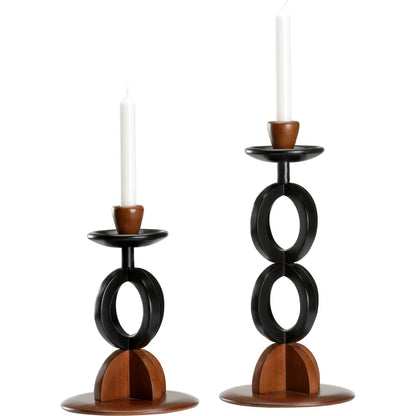 Kate Candlesticks (Set of 2) by Wildwood in black, brown and walnut, black lacquer. Made from unique in a modern style.