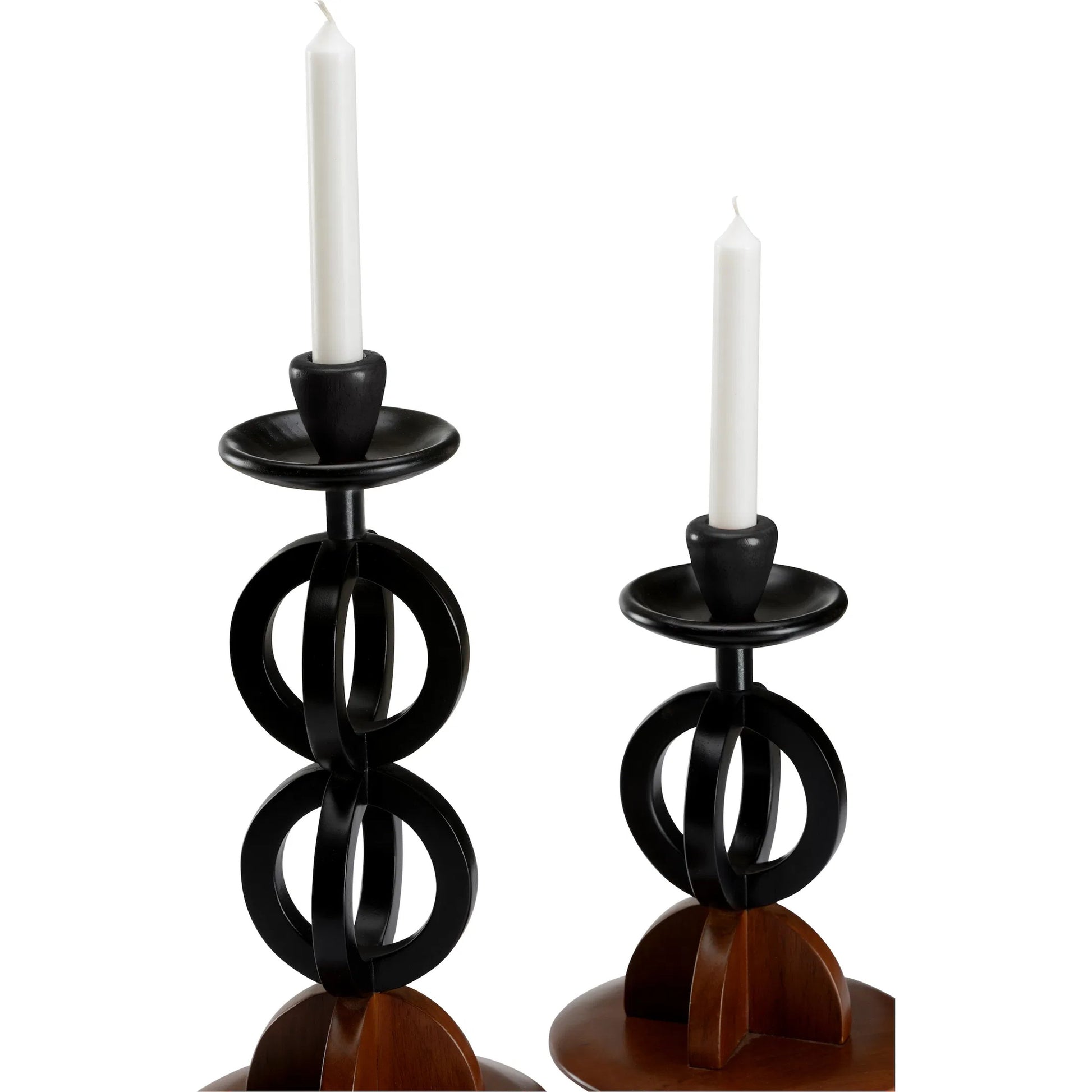 Kate Candlesticks (Set of 2) by Wildwood in black, brown and walnut, black lacquer. Made from unique in a modern style.