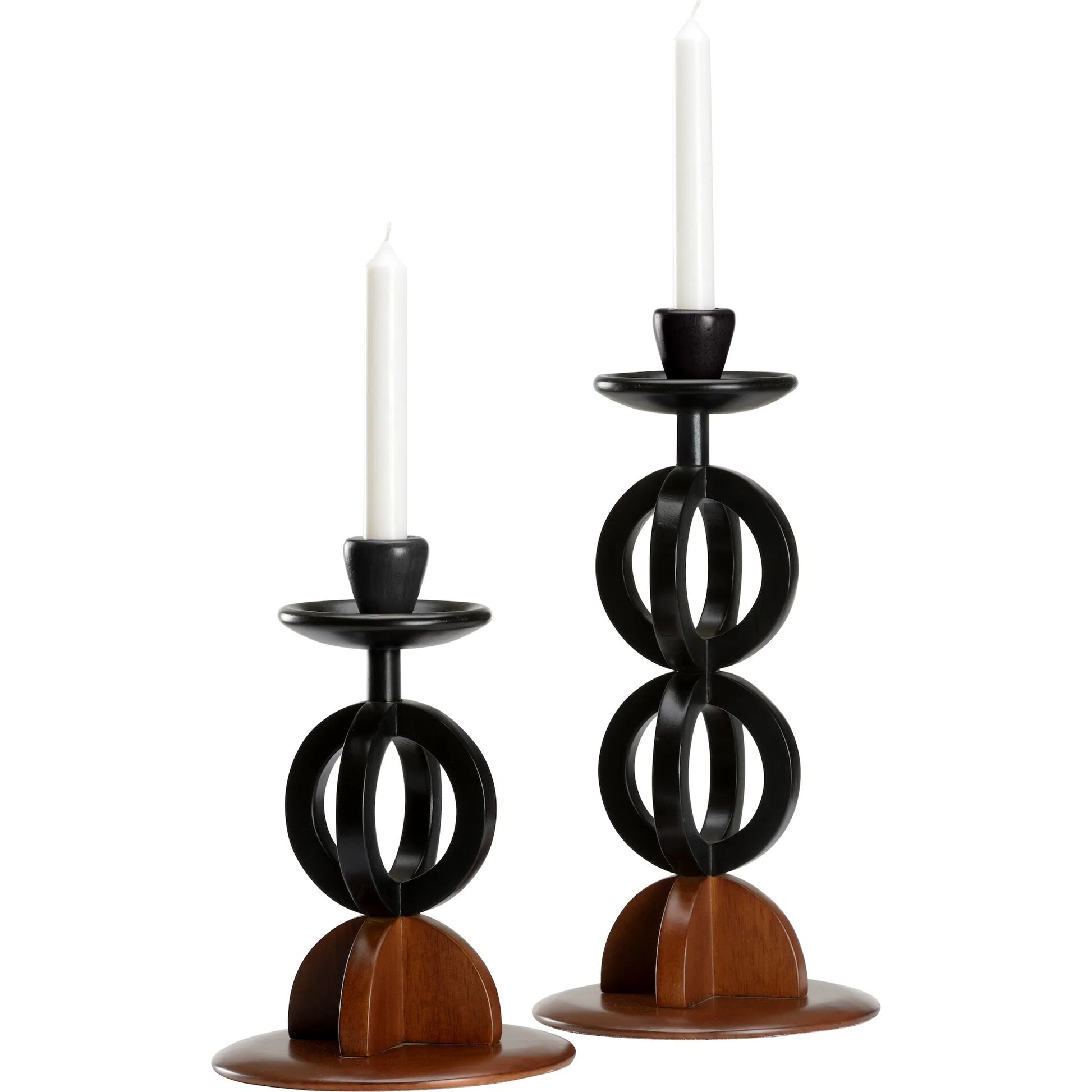 Kate Candlesticks (Set of 2) by Wildwood in black, brown and walnut, black lacquer. Made from unique in a modern style.