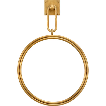 Grenada Gold Mirror by Wildwood in antique gold leaf, clear, beveled. Made from iron in a transitional style.