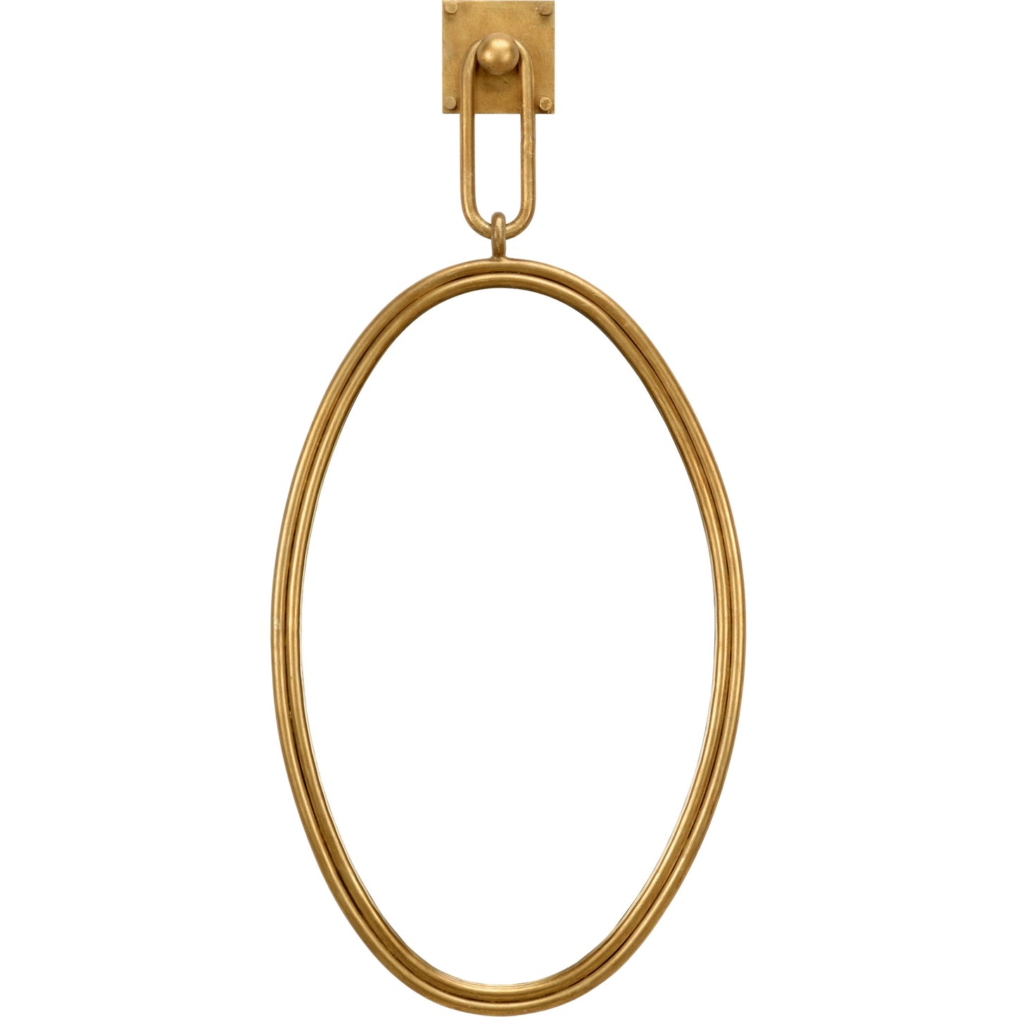 001 SR-384589 | Primary Silo | Tobago Oval Gold Wall Mirror by Wildwood in antique gold leaf, beveled, clear. Made from iron in a transitional style.