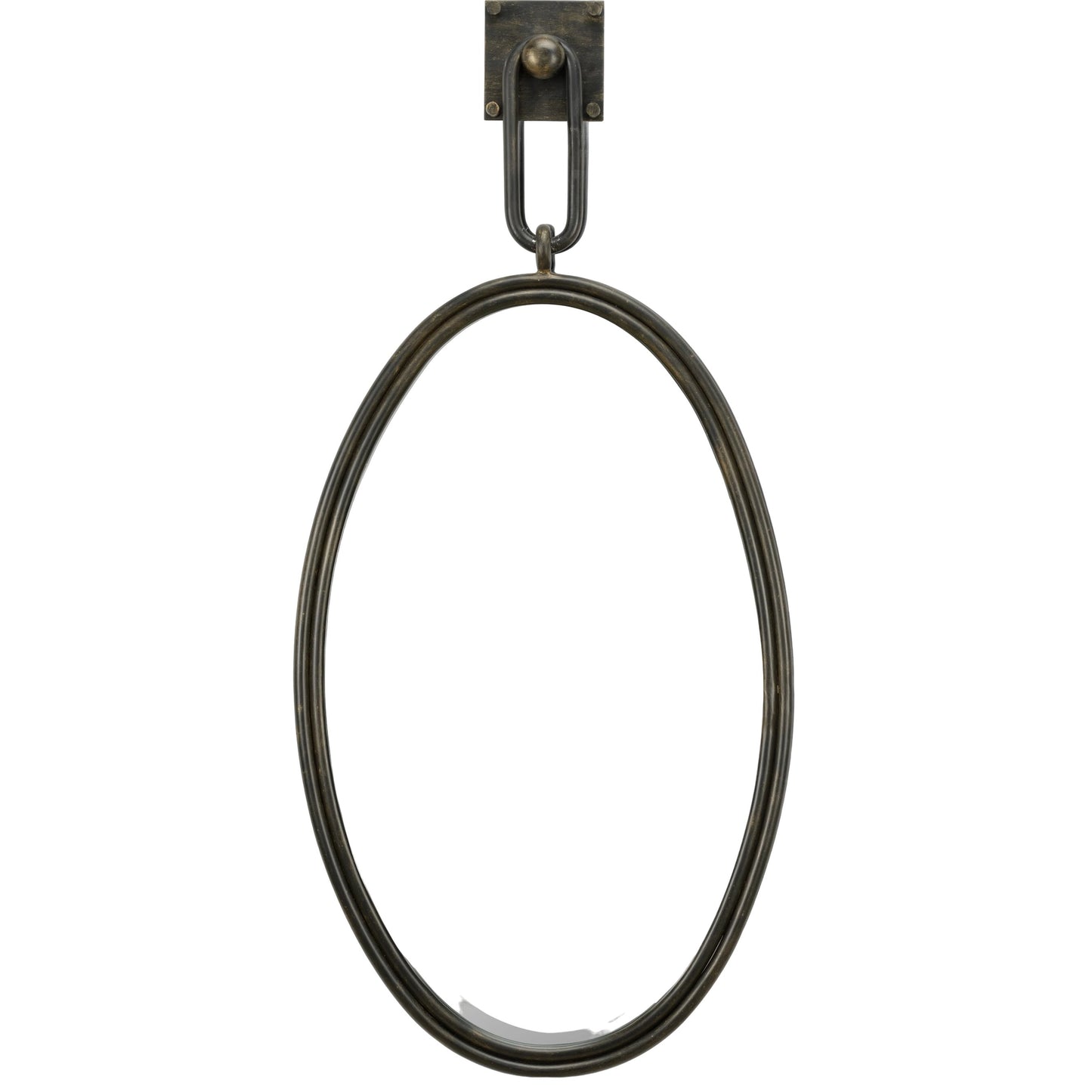 001 SR-384590 | Primary Silo | Tobago Oval Bronze Wall Mirror by Wildwood in bronze, beveled, clear. Made from iron, mirror in a transitional style.